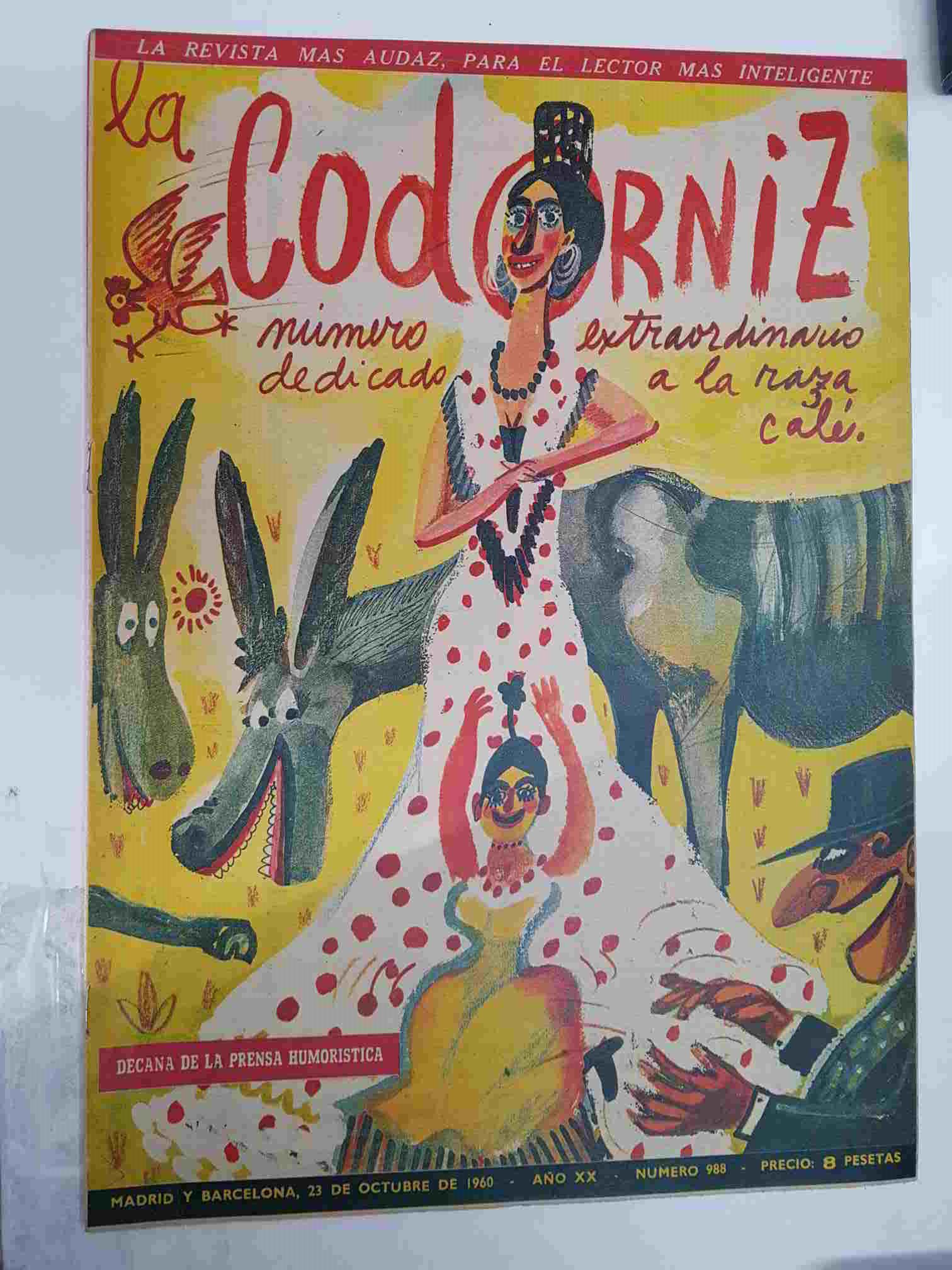 Revista la Codorniz: num 0988, extraordinario dedicado a la raza cale, Año XX, 23 de Octubre de 1960 