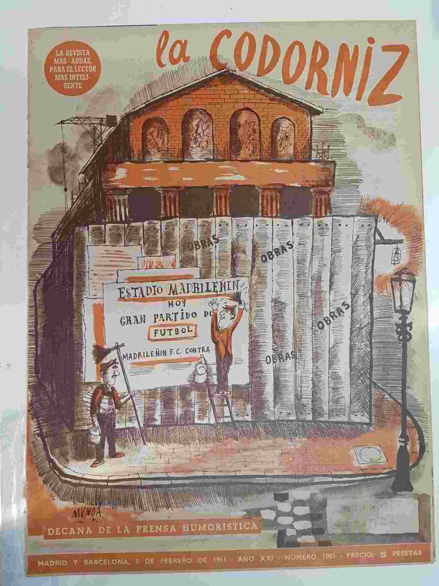 Revista la Codorniz: num 1003, Año XXI, 5 de febrero de 1961 - Estadio Madrilenin