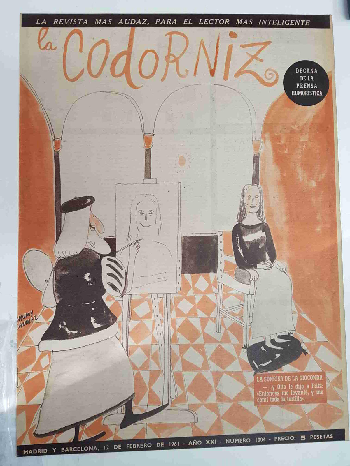 Revista la Codorniz: num 1004, Año XXI, 12 de febrero de 1961 -La sonrisa de la Gioconda