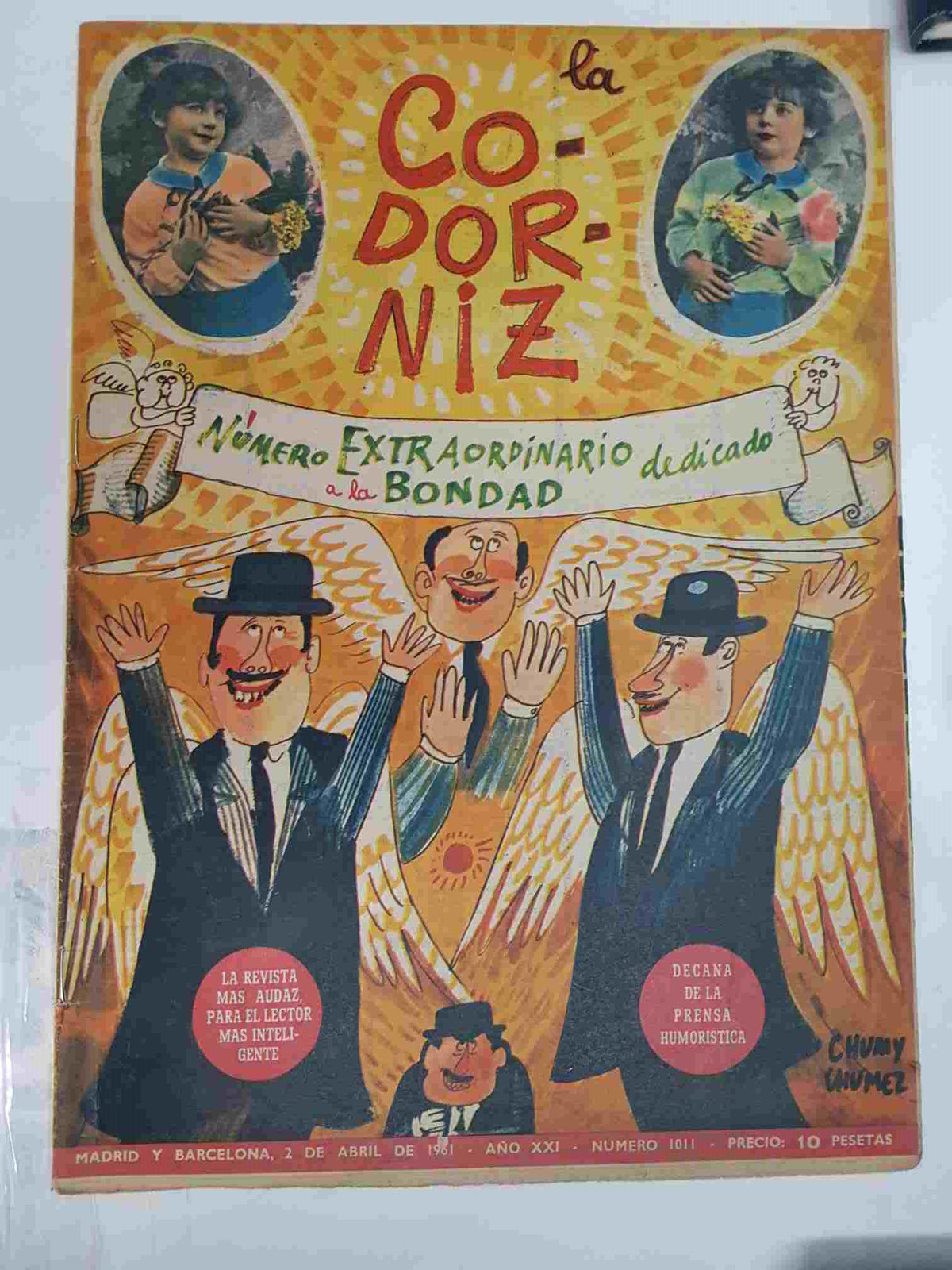 Revista la Codorniz: num 1011, Extraordinario dedicado a la bondad, Año XXI, 2 de Abril de 1961