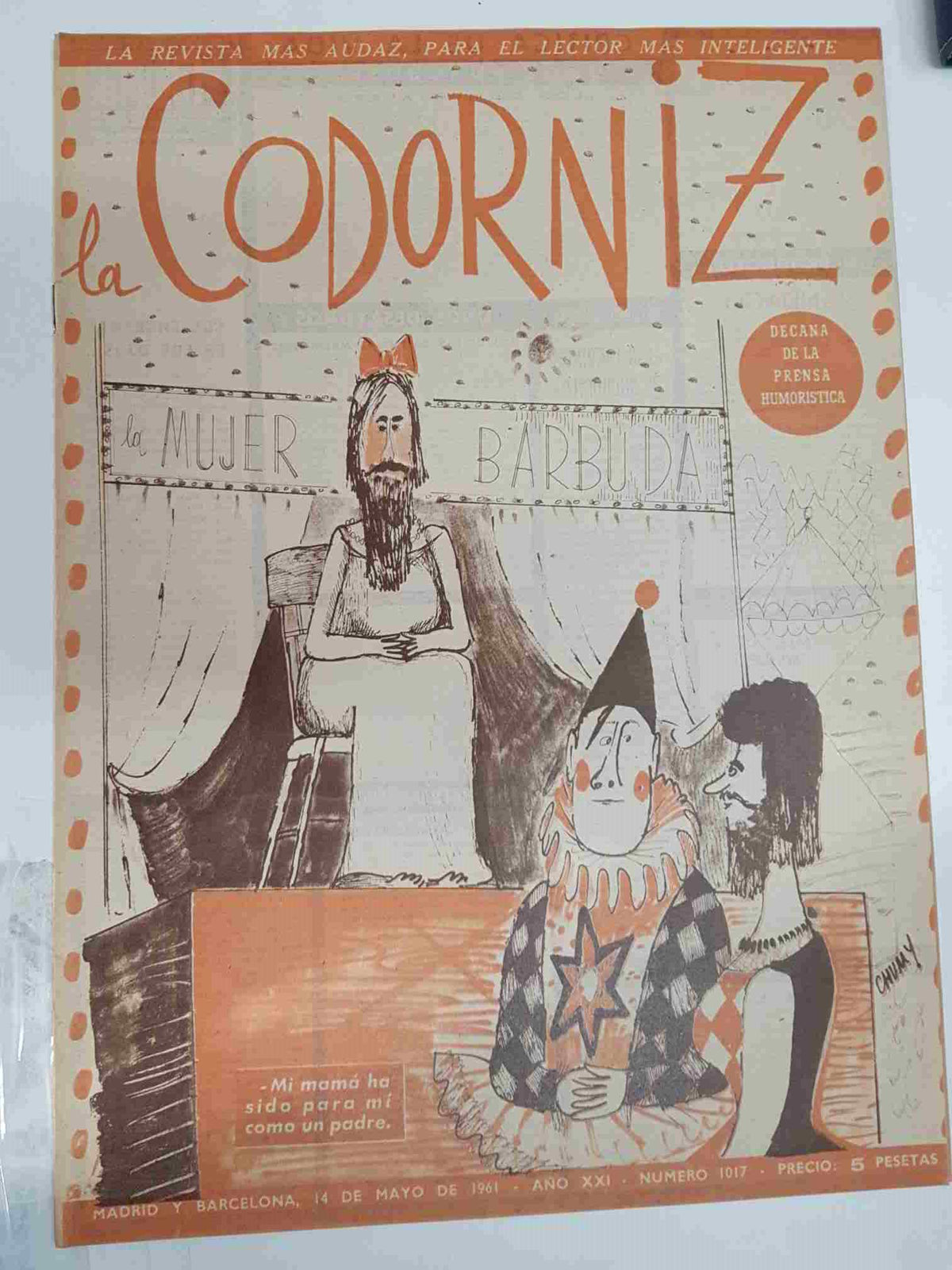 Revista la Codorniz: num 1017 Año XXI, 14 de Mayo de 1961 - La mujer barbuda