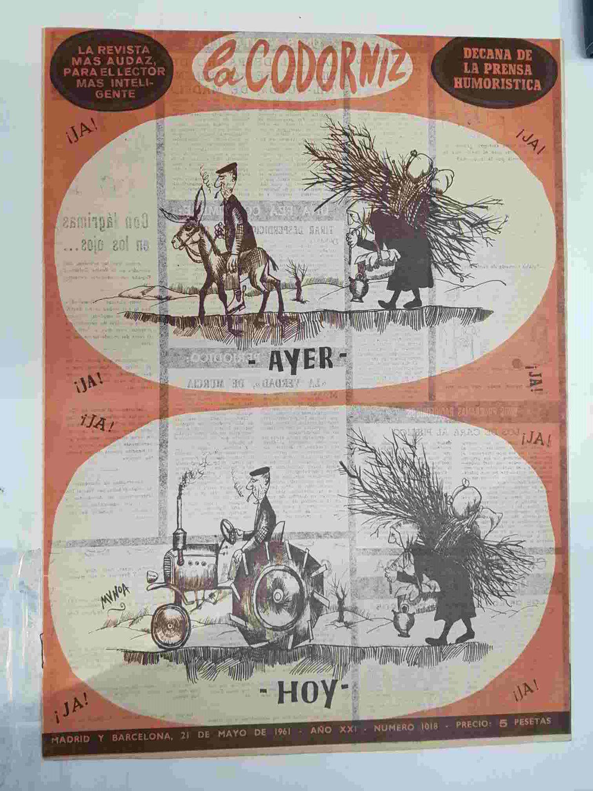 Revista la Codorniz: num 1018 Año XXI, 21 de Mayo de 1961 - ayer y hoy