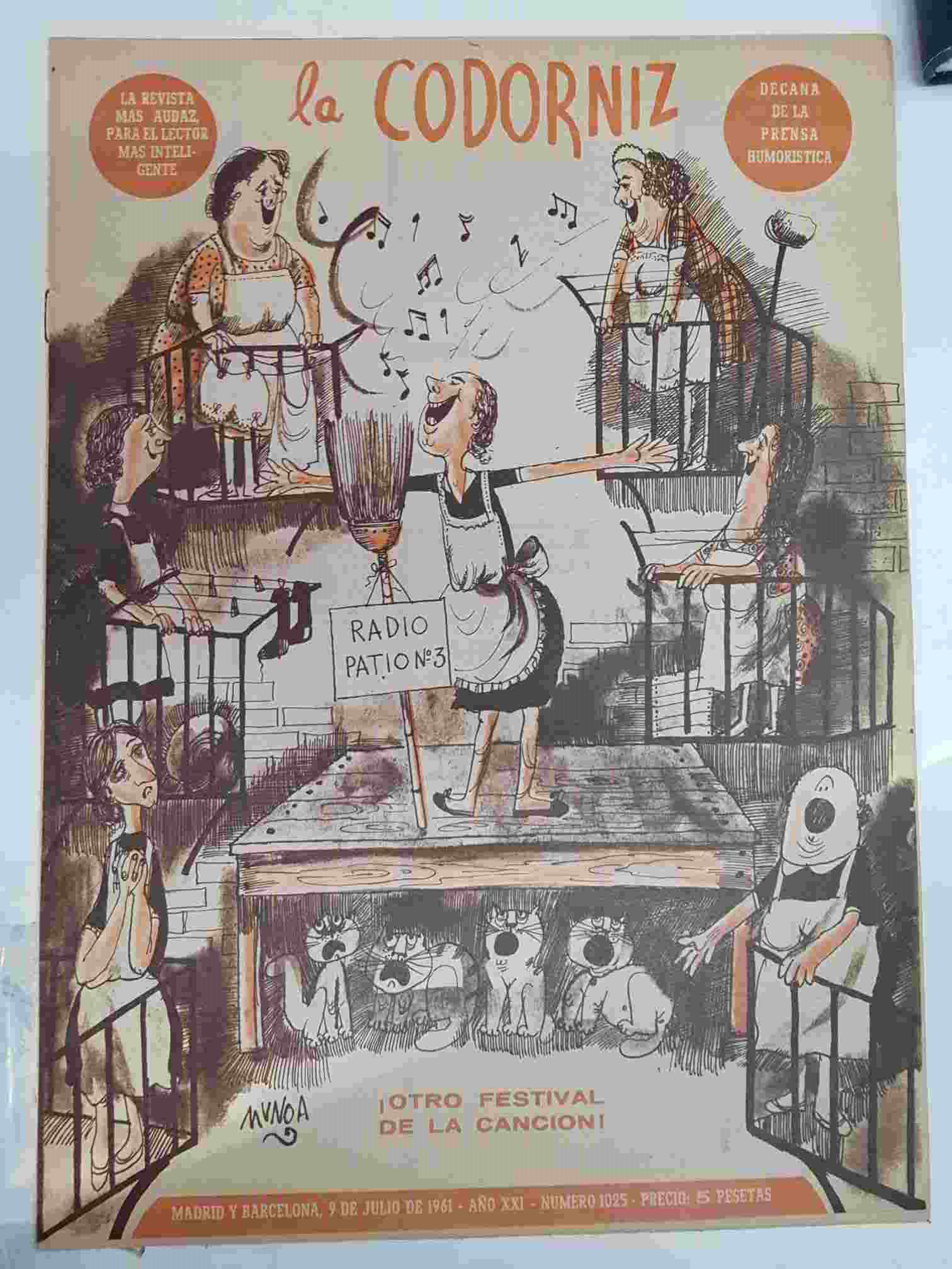 Revista la Codorniz: num 1025 Año XXI, 9 de Julio de 1961 - Otro festival de la cancion