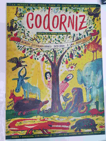 Revista la Codorniz: num 1039, Extraordinario dedicado a las bestias, Año XXI, 8 de Junio de 1961
