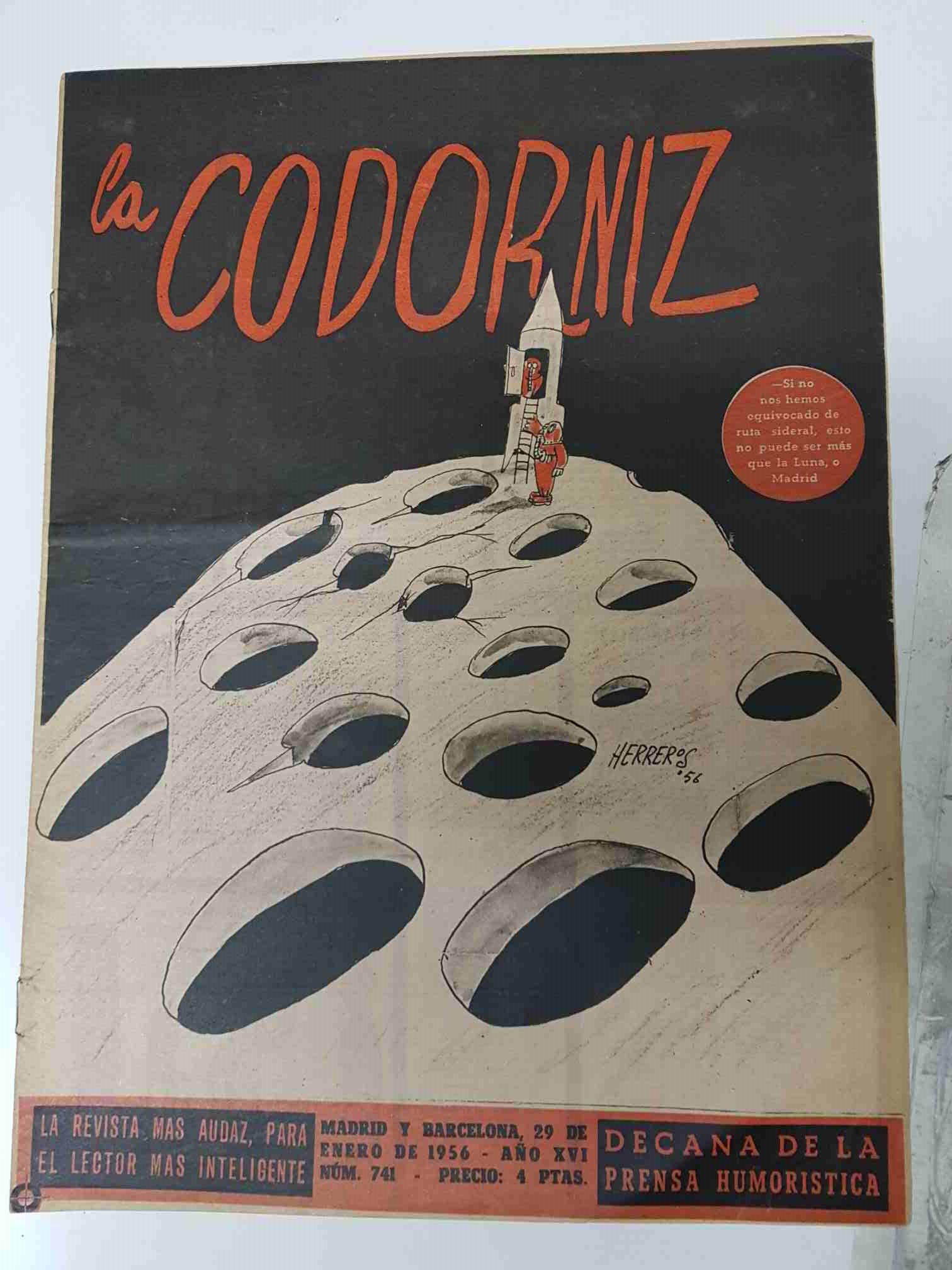 Revista la Codorniz: num 0741 Año XVI, 29 enero 1956. Portada firmada por Herreros