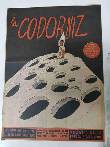 Revista la Codorniz: num 0741 Año XVI, 29 enero 1956. Portada firmada por Herreros