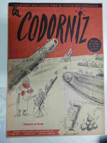 Revista la Codorniz: num 0748 Año XVI, 18 marzo 1956 - Primavera en Europa. Portada firmada por Herreros