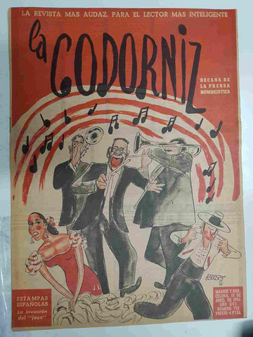 Revista la Codorniz: num 0752 Año XVI, 15 abril 1956 - La invasion del Jazz. Portada firmada por Herreros