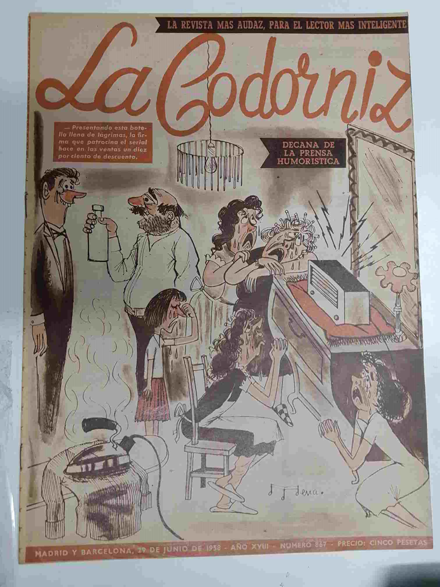 Revista la Codorniz: num 0867 Año XVIII, 29 junio 1958. Portada firmada por Mena