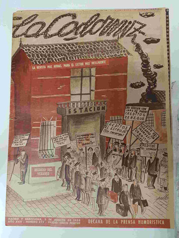 Revista la Codorniz: num 0872 Año XVIII, 3 Agosto 1958 - Regreso del veraneo. Portada firmada por Pablo