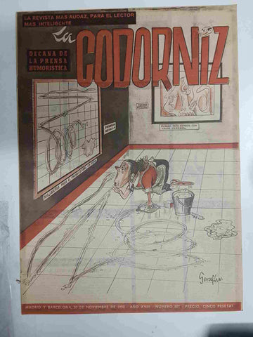 Revista la Codorniz: num 0889 Año XVIII, 30 Noviembre 1958 - Portada firmada por Serafin