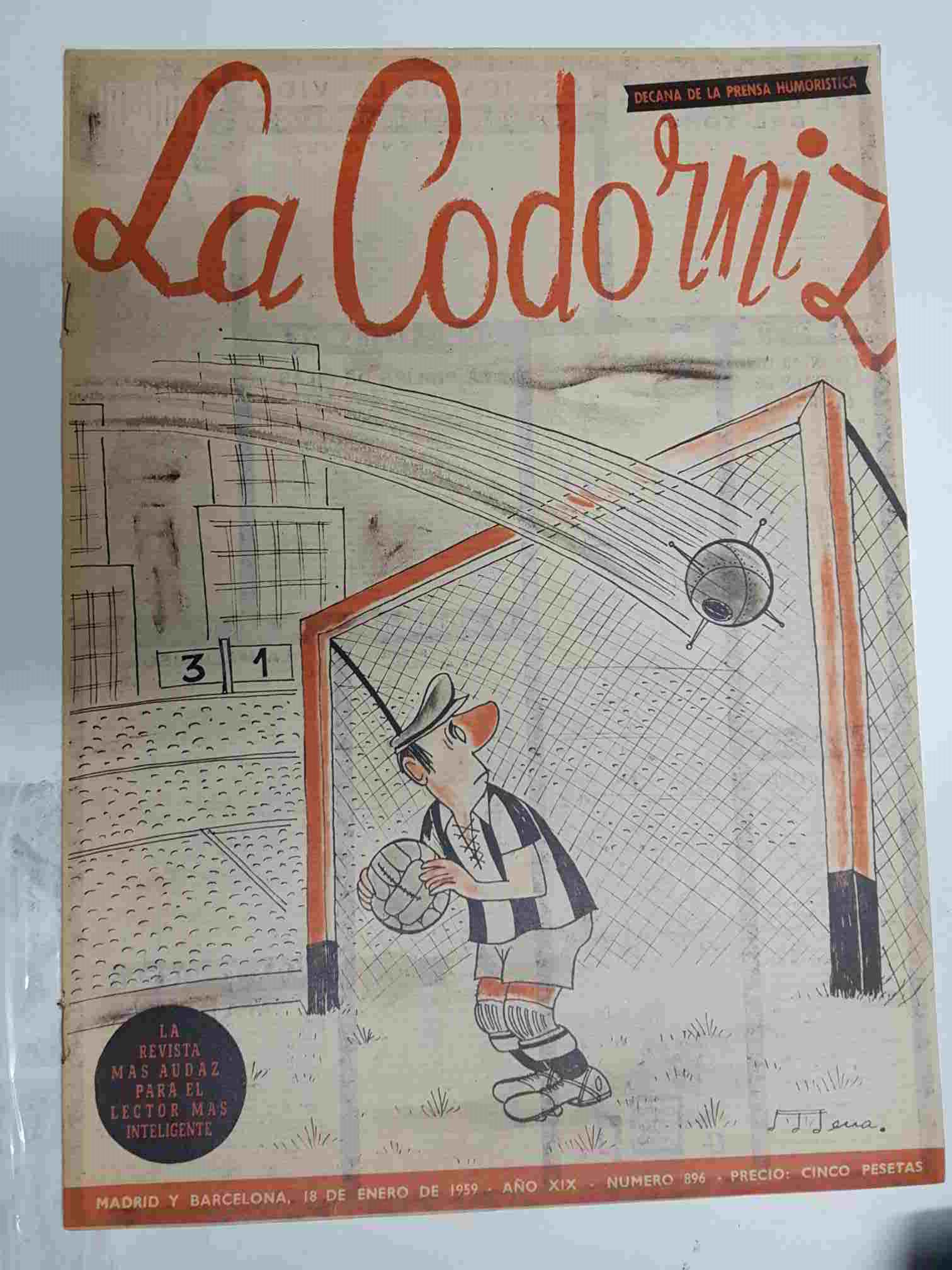 Revista la Codorniz: num 0896 Año XIX, 18 enero 1959. Portada firmada por Mena