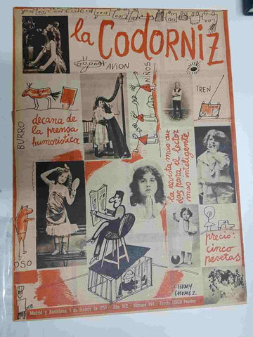 Revista la Codorniz: num 0898 Año XIX, 1 febrero 1959. Portada firmada por Chumy Chumez