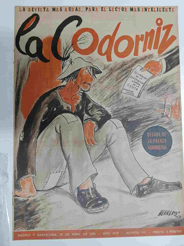 Revista la Codorniz: num 0910 Año XIX, 26 abril 1959. Portada firmada por Herreros