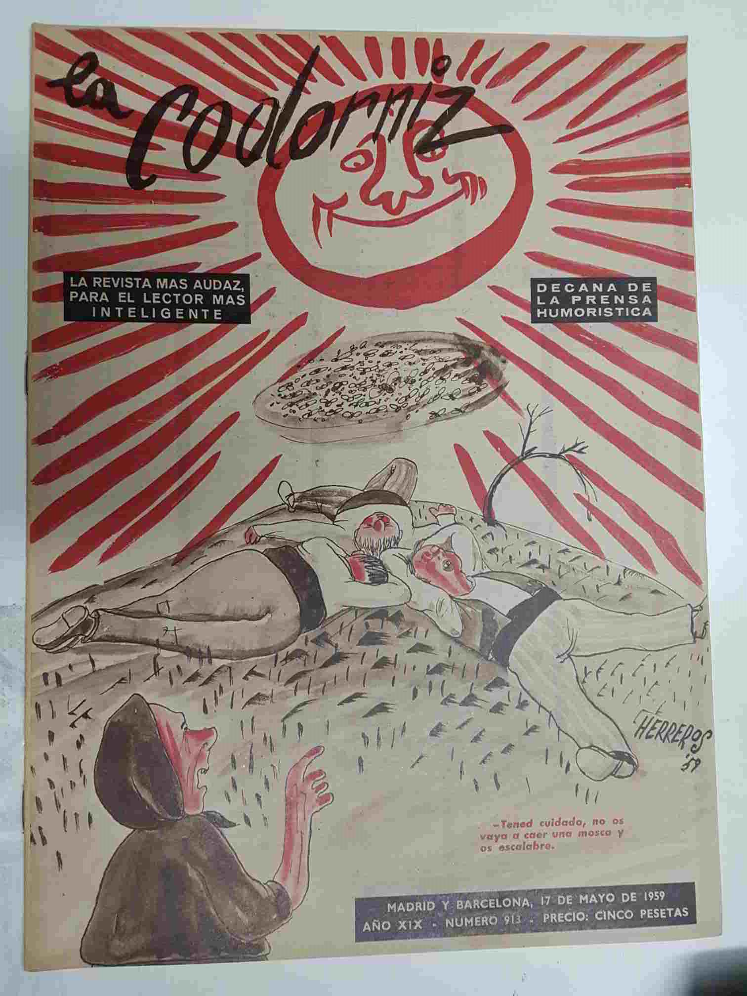 Revista la Codorniz: num 0913 Año XIX, 17 mayo 1959. Portada firmada por Herreros