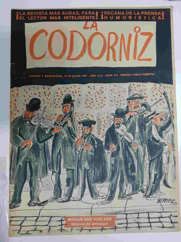 Revista la Codorniz: num 0917 Año XIX, 14 junio 1959 - Modas que vuelven. Portada firmada por Herreros
