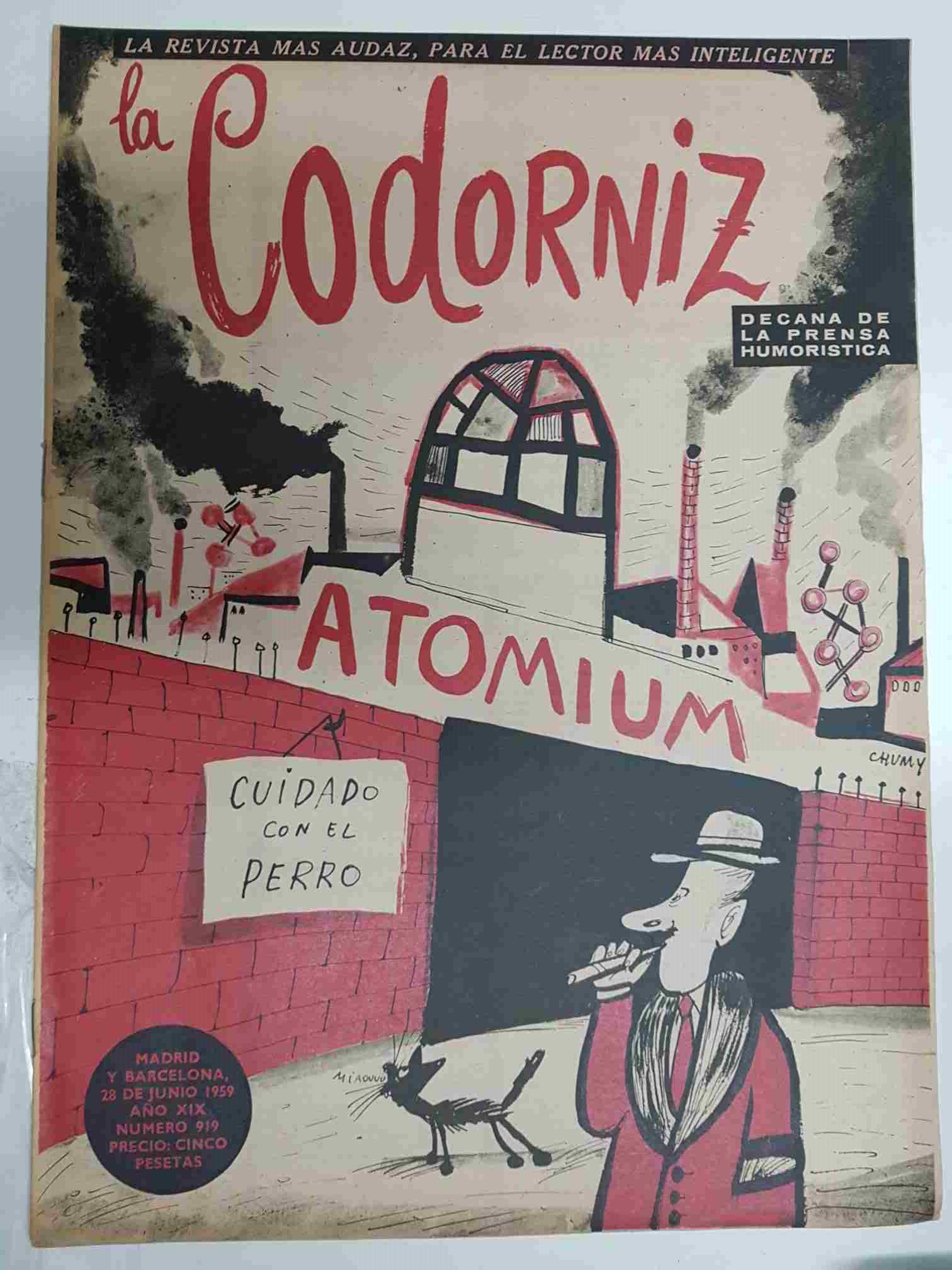 Revista la Codorniz: num 0919 Año XIX, 28 junio 1959 - Cuidado con el perro. Portada firmada por Chumy