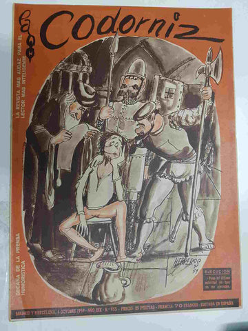 Revista la Codorniz: num 0933 Año XIX, 4 octubre 1959 - Ejecucion. Portada firmada por Herreros