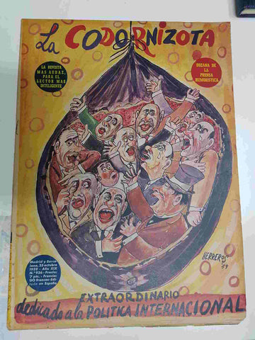 Revista la Codorniz: num 0936 Año XIX, 25 octubre 1959. Extraordinario dedicado a la politica internacional. Portada firmada por Herreros