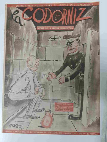 Revista la Codorniz: num 0943 Año XIX, 13 diciembre 1959 - Christmas card. Portada firmada por Herreros