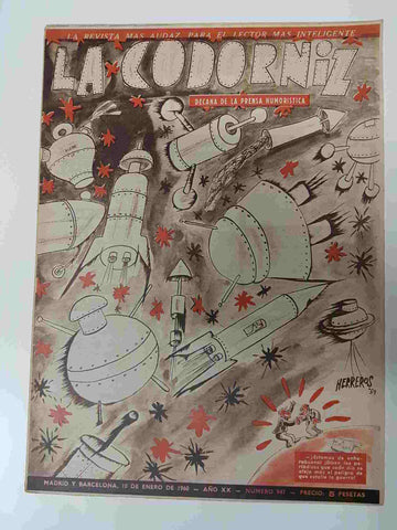 Revista la Codorniz: num 0947 Año XX, 10 enero 1961. Portada firmada por Herreros