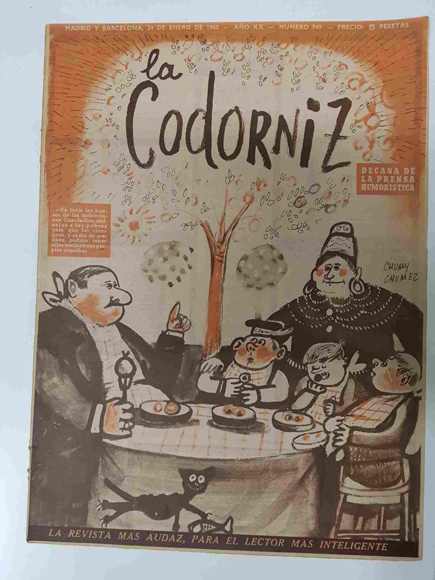 Revista la Codorniz: num 0949 Año XX, 24 enero 1961. Portada firmada por Chumy Chumez