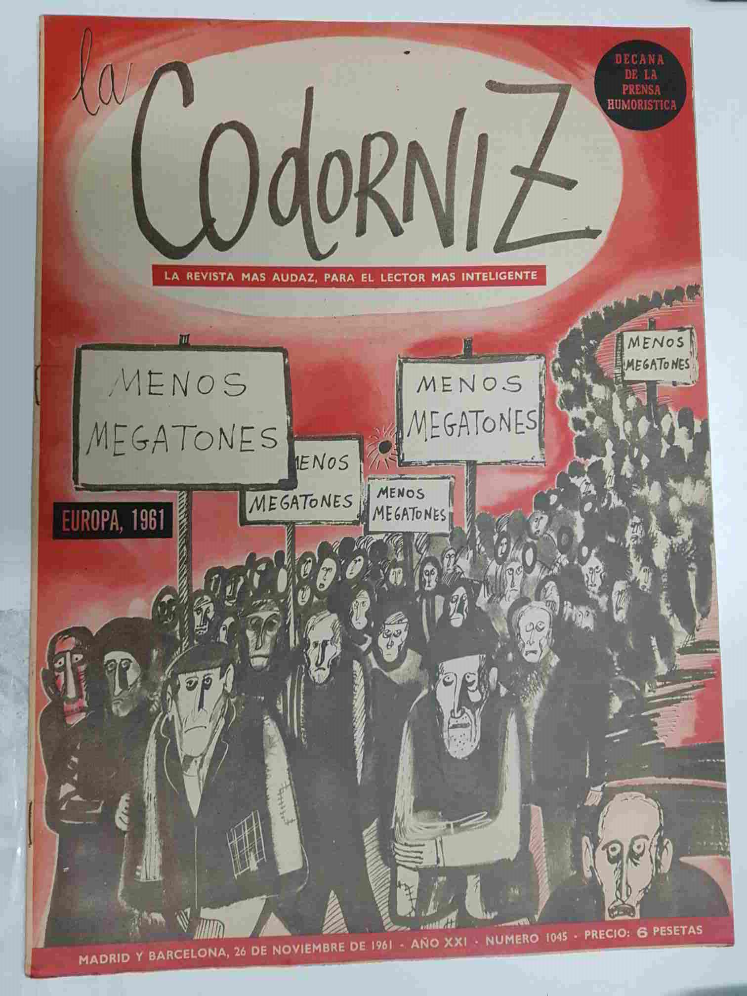 Revista la Codorniz: num 1045 Año XXI, 26 noviembre 1961 - Europa 1961. Portada firmada por Mena