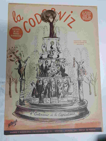 Revista la Codorniz: num 1046 Año XXI, 3 diciembre 1961 - 4o centenario de la capitalidad. Portada firmada por Munoa