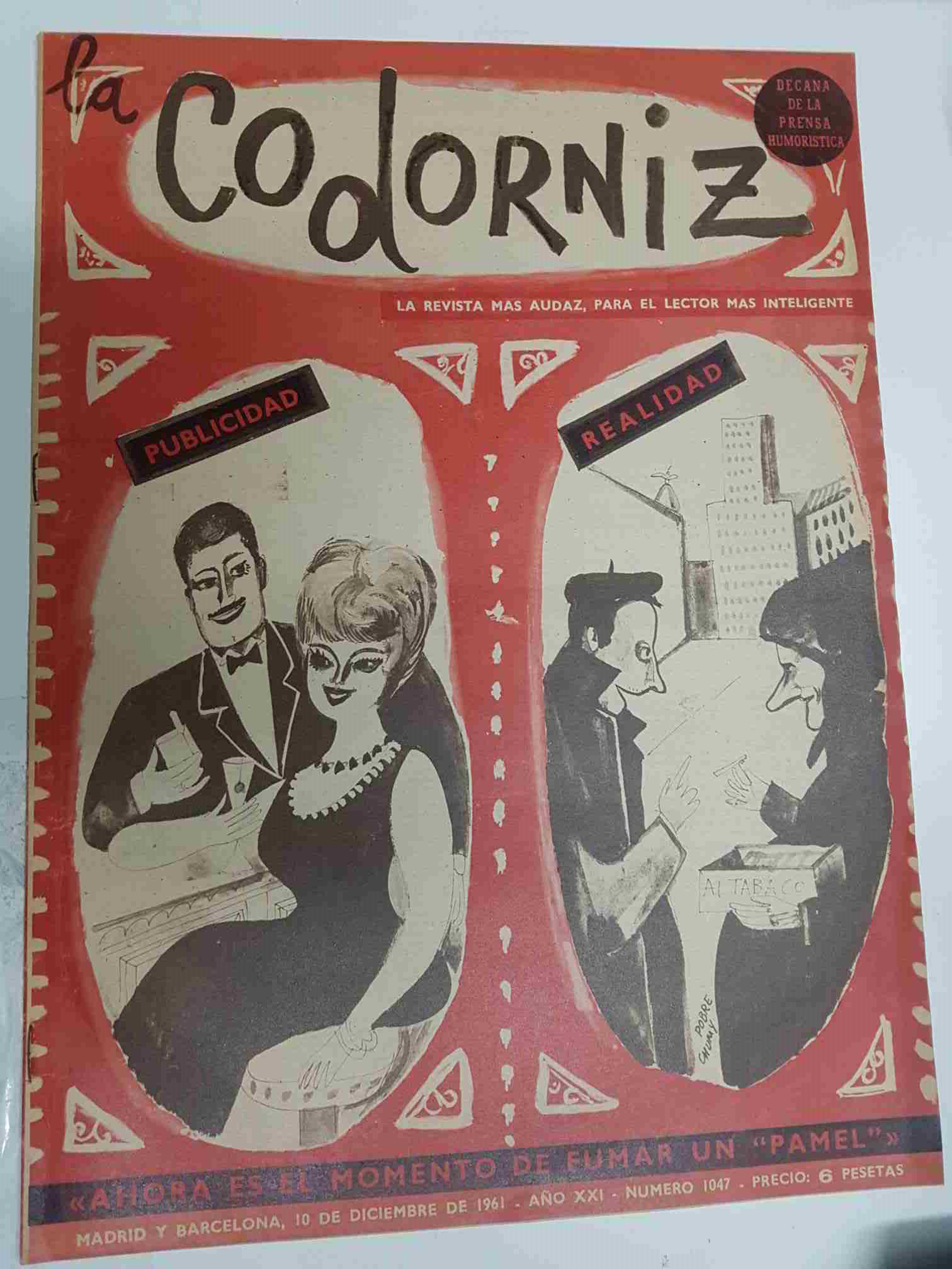 Revista la Codorniz: num 1047 Año XXI, 10 diciembre 1961. Portada firmada por Munoa