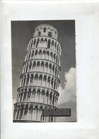 Lamina Maravillas del Mundo: La catedral de San Pedro y La torre de Pisa
