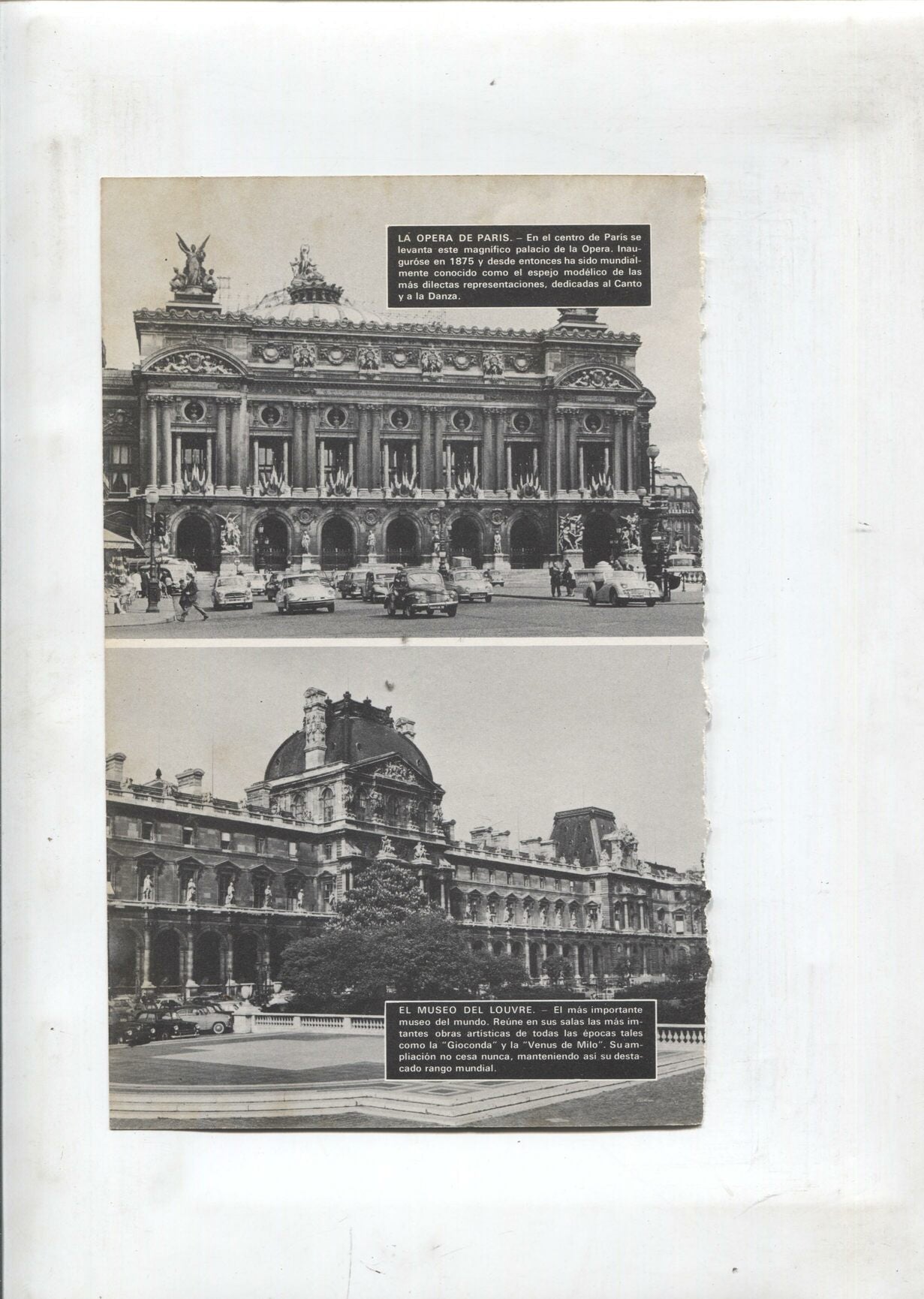 Lamina Maravillas del Mundo: La opera de Paris, El Museo del Louvre y El arco de Triunfo de Paris