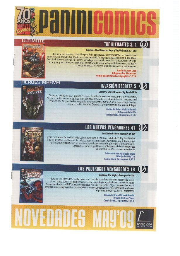 PANINI NOVEDADES - Comic Book/Manga: MAYO 2009