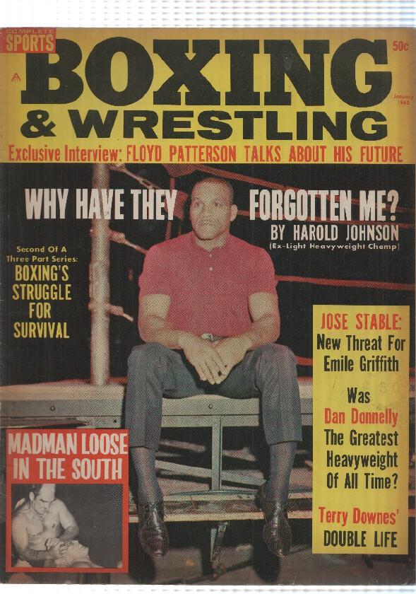 Revista en ingles: Boxing and Wrestling vol. 5 num 1, january 1965 - Rocky Marciano vs Jersey Joe Walcott