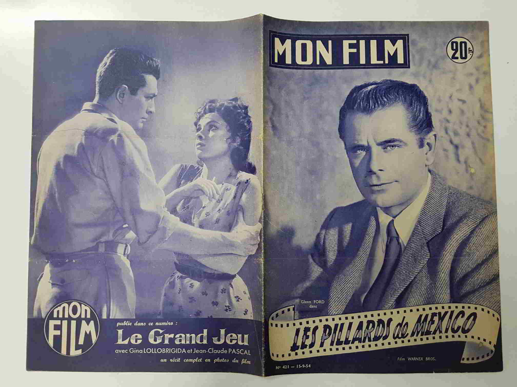 Revista: Mon Film num 421, 15-9-54. Les pillards de Mexico. Portada: Glenn Ford