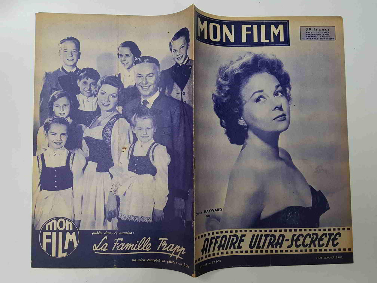 Revista: Mon Film num 604, 19-4-58. Affaire ultra-secrete. Portada: Susan Hayward