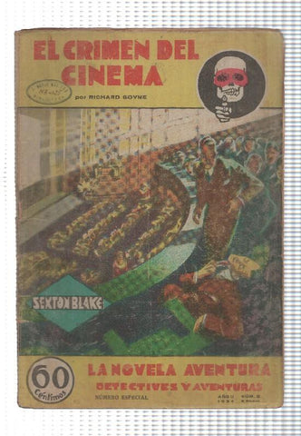 La Novela Aventura: num 008 año II, 1934 - El crimen del cinema. Sexton Blake. Numero especial