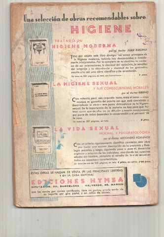 La Novela Aventura: num 039 año II, 1934 (num 1 trasera) - La amenaza silenciosa. Sexton Blake