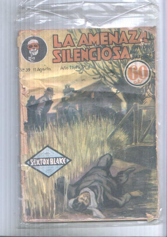 La Novela Aventura: num 039 año II, 1934 (num 1 trasera) - La amenaza silenciosa. Sexton Blake