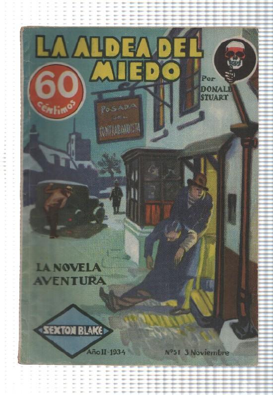 La Novela Aventura: num 051 año II, 1934  - La aldea del miedo. Sexton Blake