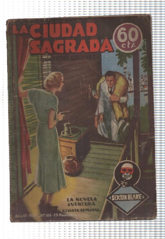 La Novela Aventura: num 106 (num 1 trasera) año III, 1935  - La ciudad sagrada. Sexton Blake