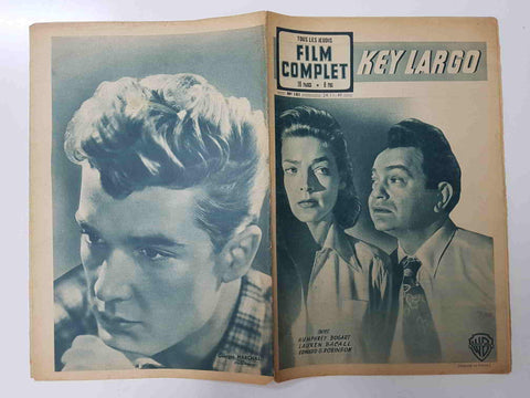 Revista: Film Complet num 181 - Key Largo. Portada: Lauren Bacall, Edward G. Robinson
