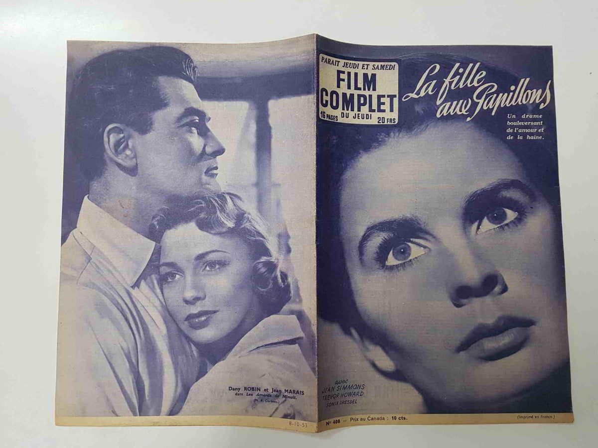 Revista: Film Complet num 408 (1953) - La fille aux papillons. Portada: Jean Simons