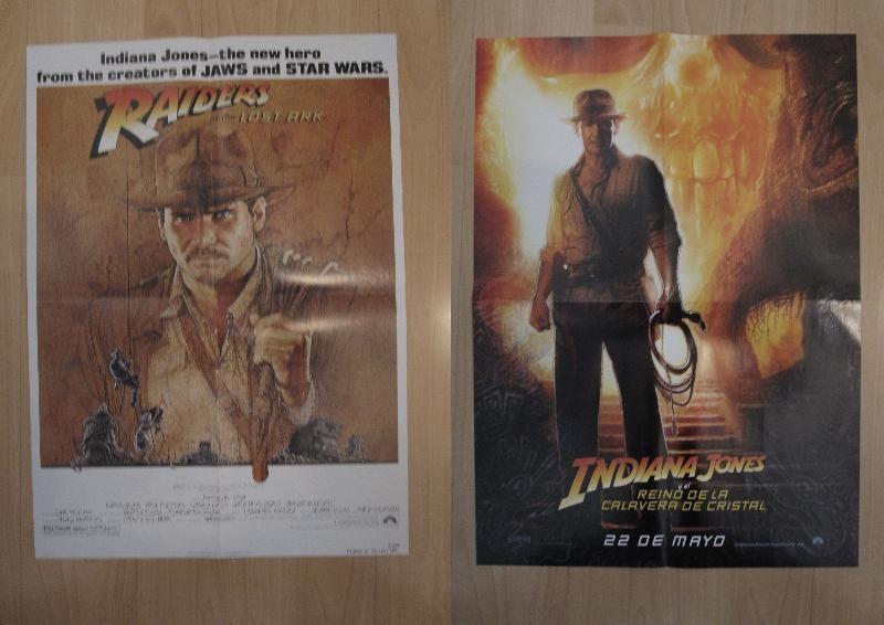 Poster doble cine: Indiana Jones y el reino de la calavera de cristal y Raiders of the Lost Ark