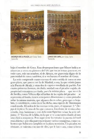 LAMINA COSSIO 51076: Despejo de la plaza y Lance de capa por Goya