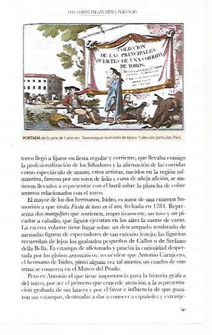 LAMINA COSSIO 51117: Portada de la serie de Carnicero Tauromaquia iluminada de epoca