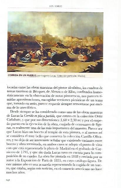 LAMINA COSSIO 51163: Corrida en un pueblo por Eugenio Lucas