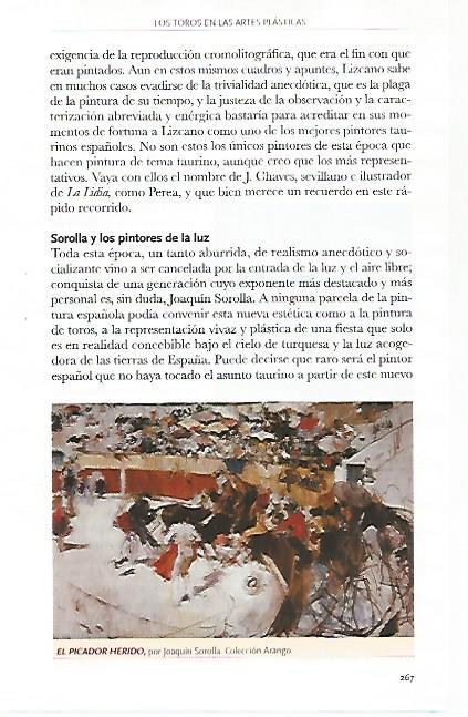 LAMINA COSSIO 51176: El picador herido por Joaquin Sorolla