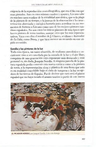 LAMINA COSSIO 51176: El picador herido por Joaquin Sorolla