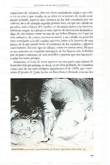 LAMINA COSSIO 51192: Minotauro acariciando a una durmiente por Picasso