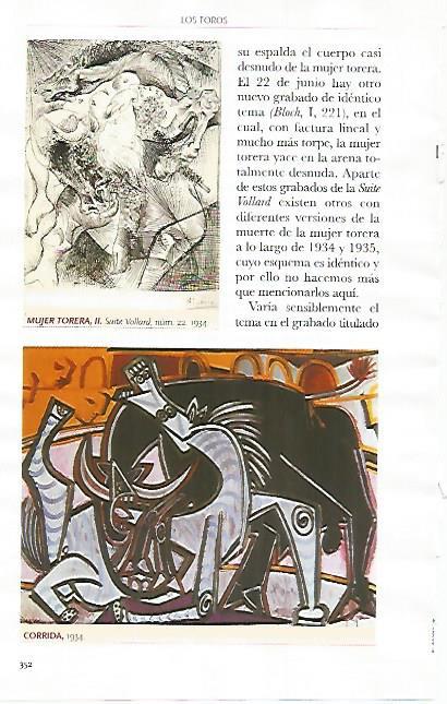 LAMINA COSSIO 51211: Mujer torera y Corrida por Picasso